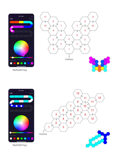 Smart LED Hexagonal Wall Lamp Quantum Panel Music Sync APP Control for Game Room Bedroom Living Room Decor Birthday Christm Gift
