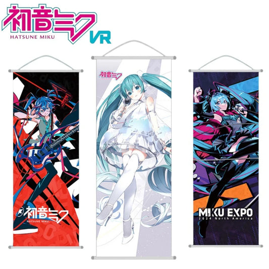 Hatsune Miku New Hanging Picture Cartoon Hatsune Miku Scroll Canvas Painting Two-dimensional Anime Peripherals Gifts for Girls