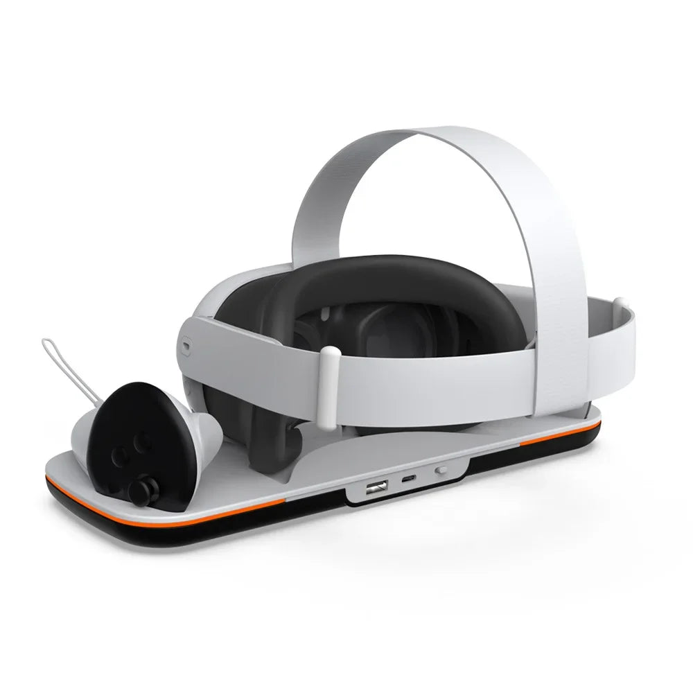 For Oculus Quest 3 VR Headset Charging Dock Dual Controller Contact Charger Stand With LED Light For Meta Quest 3 Charge Station