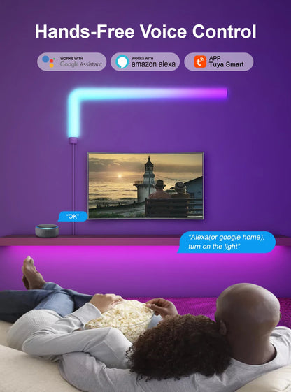 LED Smart Wall Light RGB Light Bar Bluetooth WIFIAPP Control Music Sync DIY Night Light TV Bedroom Game Room Bar Decoration
