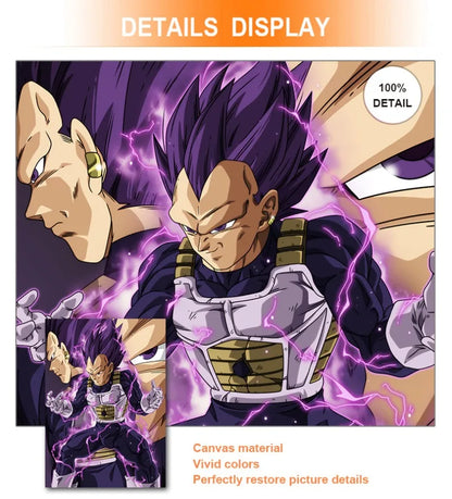 Dragon Ball Goku Van Gogh Starry Night Anime Oil Painting Poster Canvas Painting Dragon Ball Super Vegeta kid's Wall Painting