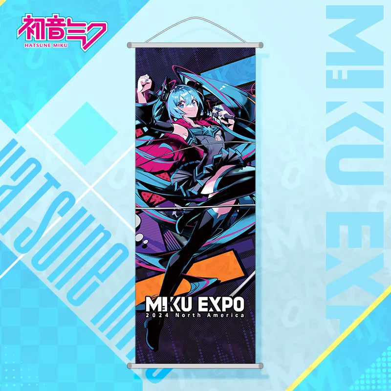 Hatsune Miku New Hanging Picture Cartoon Hatsune Miku Scroll Canvas Painting Two-dimensional Anime Peripherals Gifts for Girls