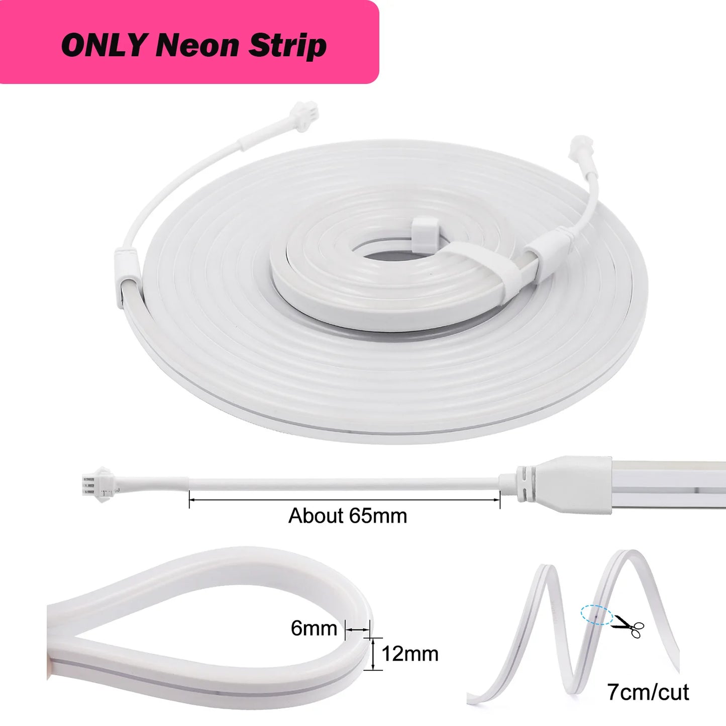 TUYA WIFI RGBIC LED Neon Strip Lights with Bluetooth App Control Waterproof Music Sync Christmas Party Home Room Decor 1M-20M