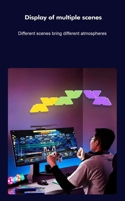 5V USB WIFI RGB LED Quantum Lamp Triangle LED Night Light DIY Game LED Wall Lamp For Home Bedroom Decoration Atmosphere Lamps