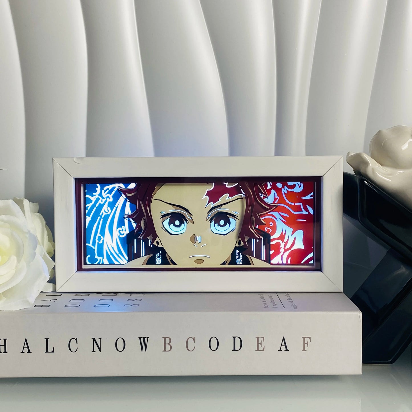 Anime Led Light Lamp For Room Decor Paper Cut Shadow Box Birthday Bedside Remote control Nightlight Manga Light Box Friend Gifts