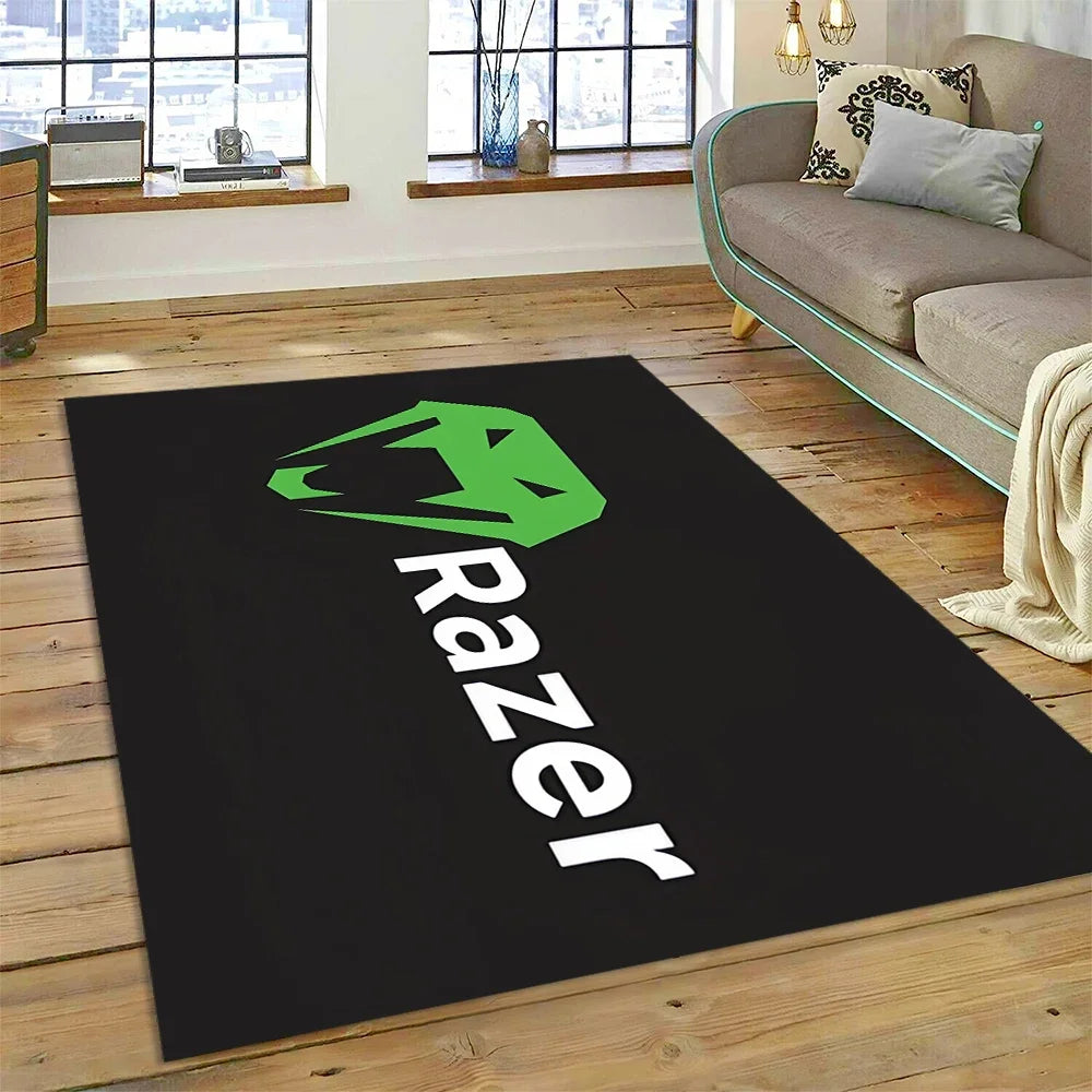 Razer Logo Game Snake Cartoon Customized Rug Carpet for Living Room Bedroom Decor,Non-slip Decoration for Sofa Doormat Gift Kid