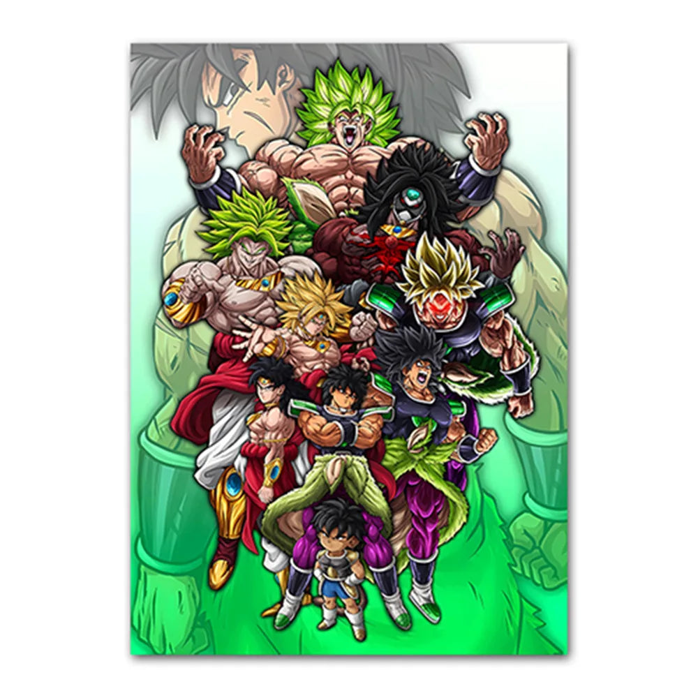 Dragon Ball Goku Van Gogh Starry Night Anime Oil Painting Poster Canvas Painting Dragon Ball Super Vegeta kid's Wall Painting