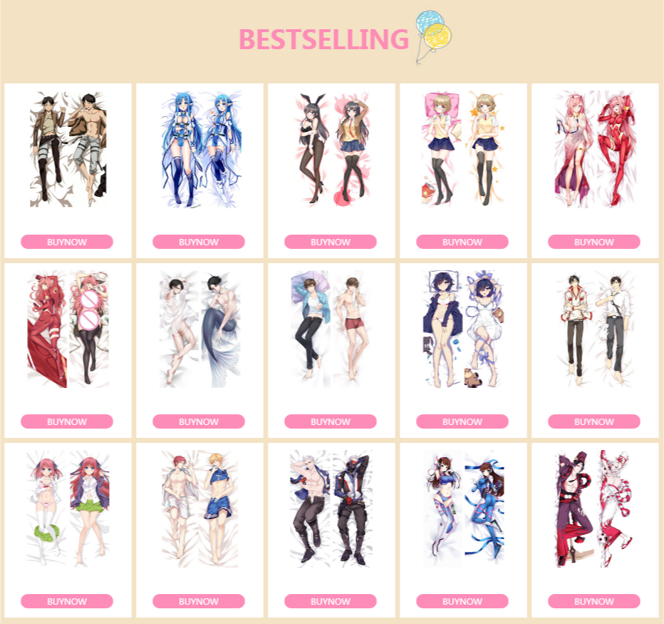 Japanese Anime Pillow Cover Two-Side Design Printed Hugging Pillow Case Body Dakimakura Fullbody Pillowcases