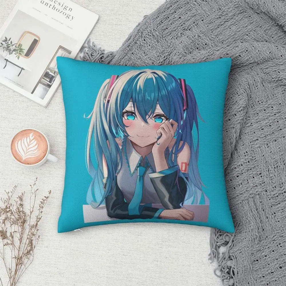 Cushion Covers Anime Hatsune Miku Pillow Case Awesome Decor Pillowcover for Living Room 40*40cm