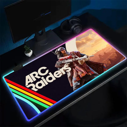 ARC Raiders Mouse Pad Anime Gaming Mouse Pad LED Table Pads Backlit Rubber Desktop XXL RGB Desk Mats