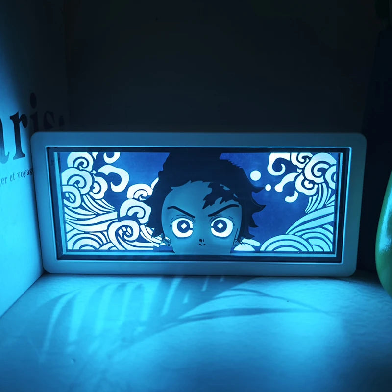 Demon Slayer Kimetsu no Yaiba 3D Light Box Led Anime Kamado Tanjirou light Cartoon colorful light box room bedroom night light