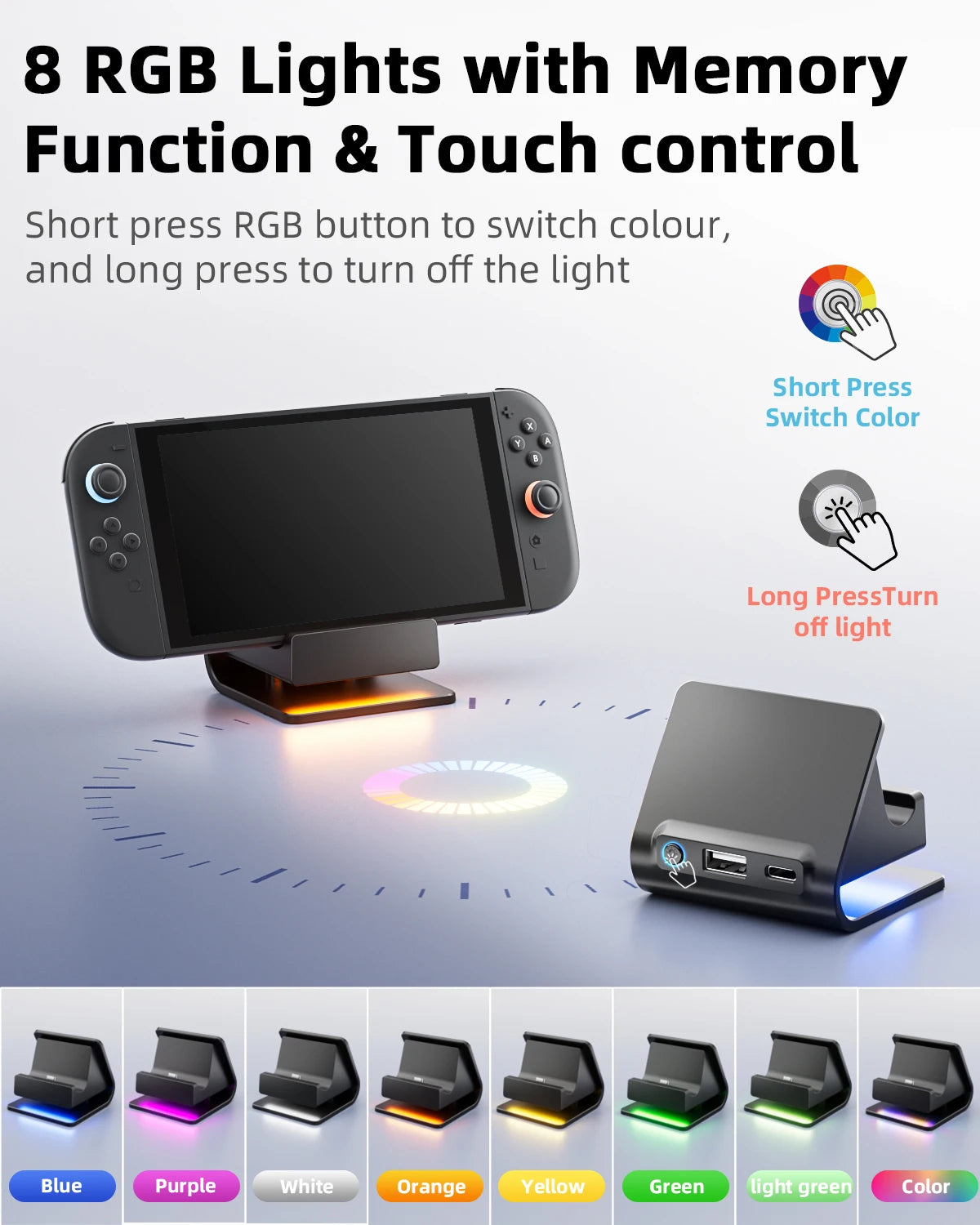 Charger Dock for Switch 2 Joycons Controller Portable Base RGB Charging Stand Station for Switch 2  Game Accessories