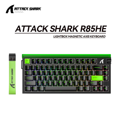 ATTACK SHARK R85 HE Wired 8KHz Magnetic Keyboard,0.005mm RT Accuracy,Support RT/Snap Tap/DKS/MT/TGL,With Custom Lightbox