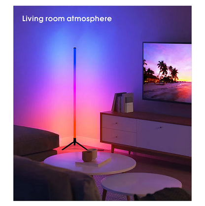 Smart LED Floor Lamp with RGB Remote And APP Control Music Sync Corner Lighting Timer Modern Mood for Living Room And Gaming