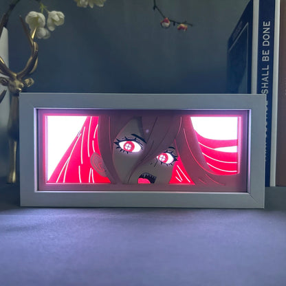 Anime Led Night Light Box Chainsaw Man Power For Hoom Decor Nightlight Paper Cut Shadow Box Manga Gifts For Girls Manga Lightbox