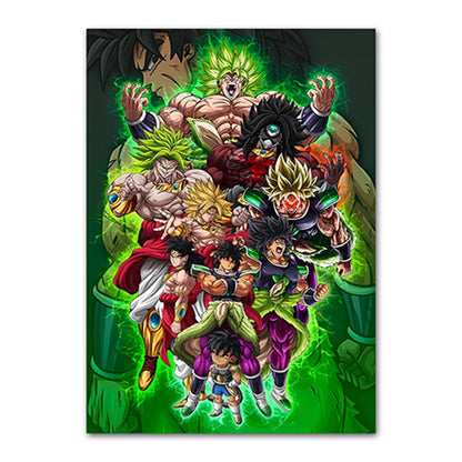 Dragon Ball Goku Van Gogh Starry Night Anime Oil Painting Poster Canvas Painting Dragon Ball Super Vegeta kid's Wall Painting
