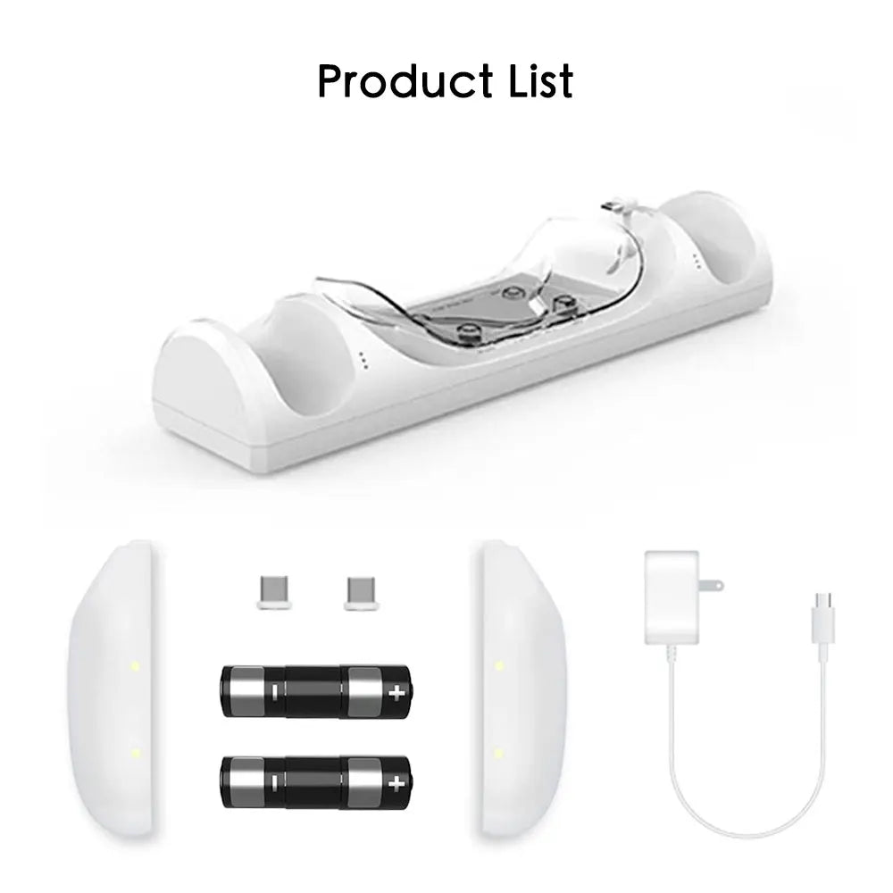 Charging Dock for Meta Quest 2 VR Headset Controller Charger Station with 2 Rechargeable Batteries and Power Adapter Accessories