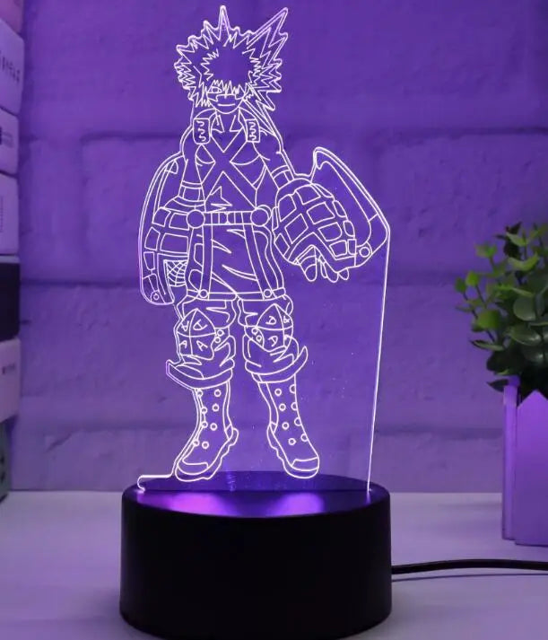 3d Led Night Light Anime My Hero Academia for Bedroom Decor Birthday Gift Manga Gadget My Hero Academia Katsuki Bakugo Lamp 3d