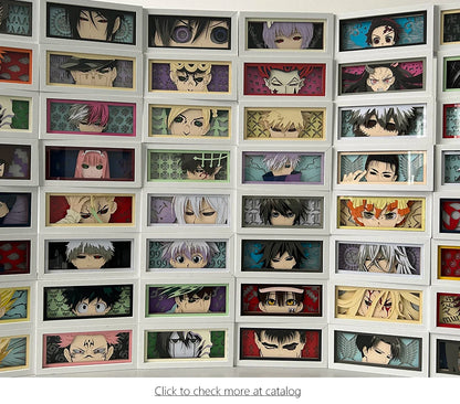 Anime Led Night Light Box Chainsaw Man Power For Hoom Decor Nightlight Paper Cut Shadow Box Manga Gifts For Girls Manga Lightbox