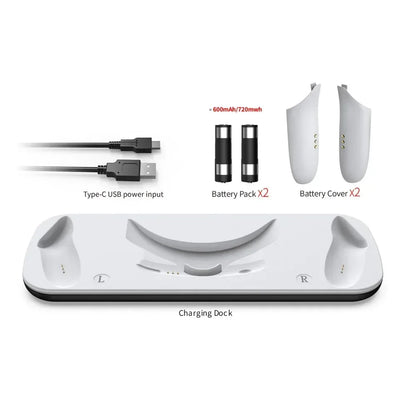 For Oculus Quest 3 VR Headset Charging Dock Dual Controller Contact Charger Stand With LED Light For Meta Quest 3 Charge Station