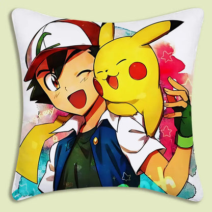 Cushion Covers  Anime P-Pokemon Pillow Covers Cartoon Sofa Decorative Home Double-sided Printing Short Plush Cute Cushion Cover