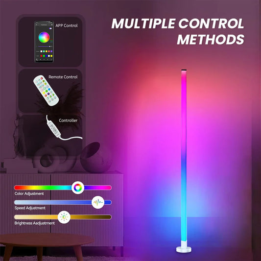 Smart RGB LED Floor Lamp Remote/Switch/APP Control USB Music Sync Corner Modern Mood Standing Light For Living Room Gaming Party