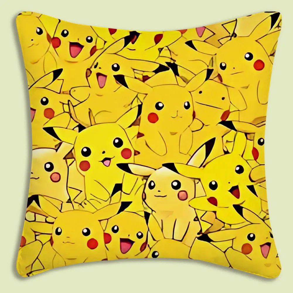 Cushion Covers  Anime P-Pokemon Pillow Covers Cartoon Sofa Decorative Home Double-sided Printing Short Plush Cute Cushion Cover