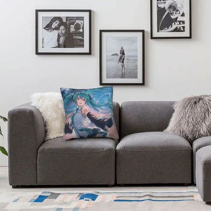 Cushion Covers Anime Hatsune Miku Pillow Case Awesome Decor Pillowcover for Living Room 40*40cm
