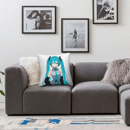 Cushion Covers Anime Hatsune Miku Pillow Case Awesome Decor Pillowcover for Living Room 40*40cm