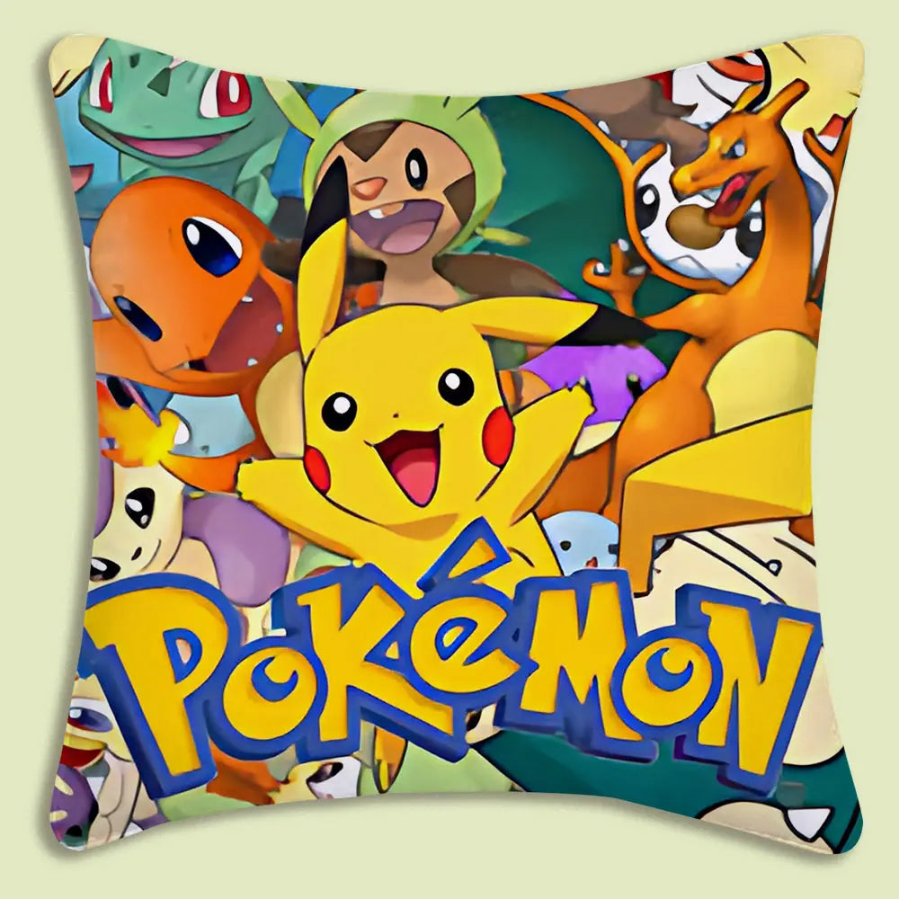 Cushion Covers  Anime P-Pokemon Pillow Covers Cartoon Sofa Decorative Home Double-sided Printing Short Plush Cute Cushion Cover