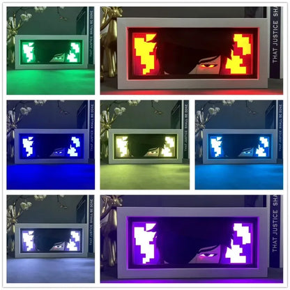 BLEACH Anime Led Paper Carving Lamp Kurosaki Ichigo Aizen Sousuke Paper Cut Shadow Box Bedroom Decoration Led Light Toy Gift
