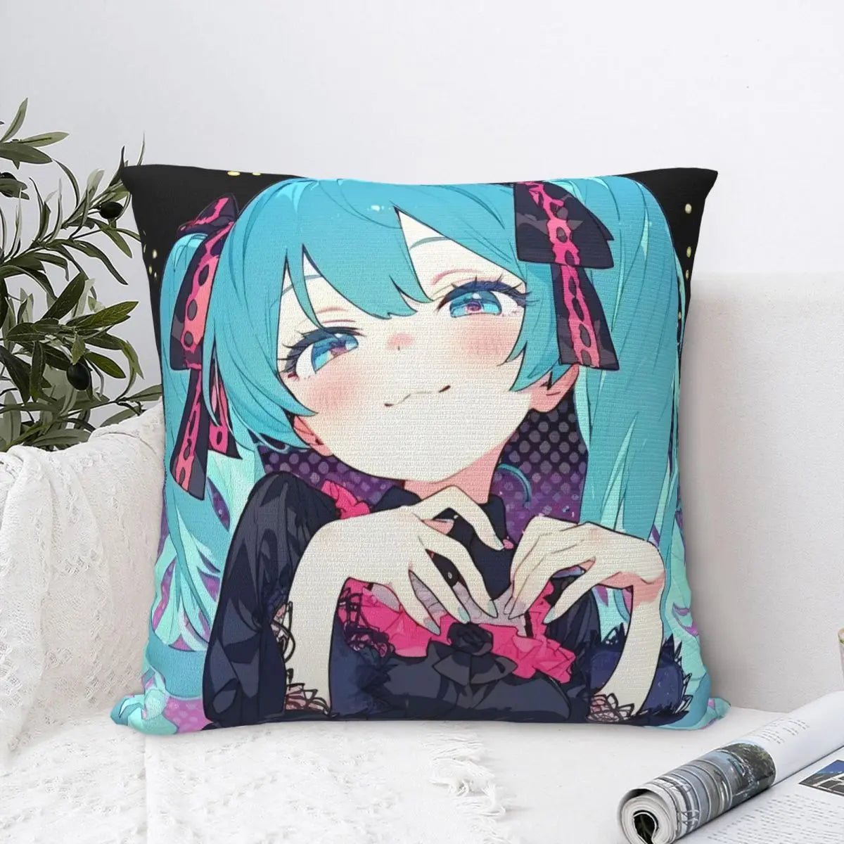 Cushion Covers Anime Hatsune Miku Pillow Case Awesome Decor Pillowcover for Living Room 40*40cm