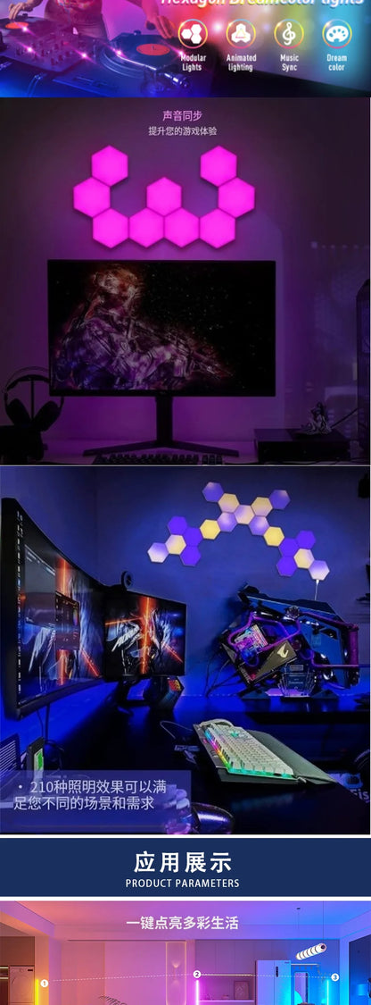 LED Gaming Lighting Magic Color Module Splicing WIFI RGB Music Sync Ambient Sound Capture Modular DIY Decorative Dynamic RGBIC