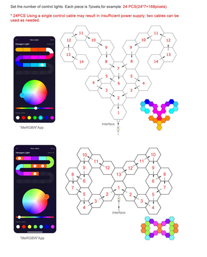 Smart LED Hexagonal Wall Lamp Quantum Panel Music Sync APP Control for Game Room Bedroom Living Room Decor Birthday Christm Gift