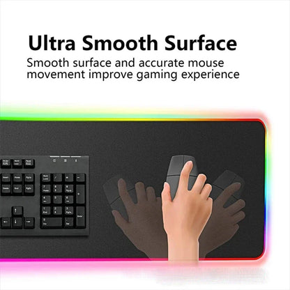Large RGB LED Mousepad Attack on Titan Mouse Pads Anime Cool Gaming Tapis De Souris Carpet Laptop XXL Gabinete Gamer Accessories
