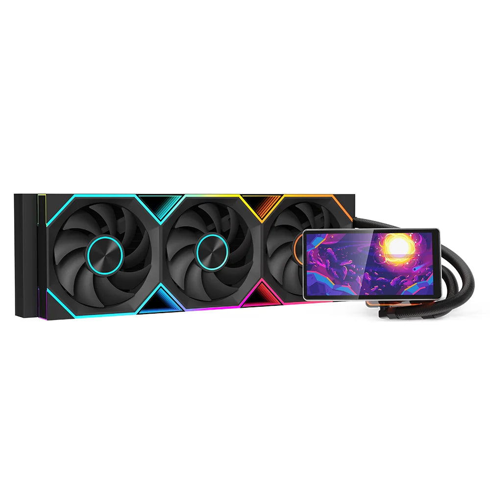 Jungle Leopard Pro Flow 360 ARGB All-In-One LCD SCREEN AIO LIQUID COOLE Water Cooling Radiator 5V3PIN ARGB Fan CPU Liquid Cooler