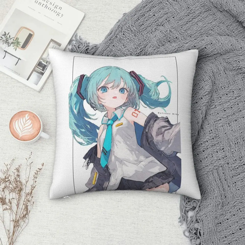 Cushion Covers Anime Hatsune Miku Pillow Case Awesome Decor Pillowcover for Living Room 40*40cm