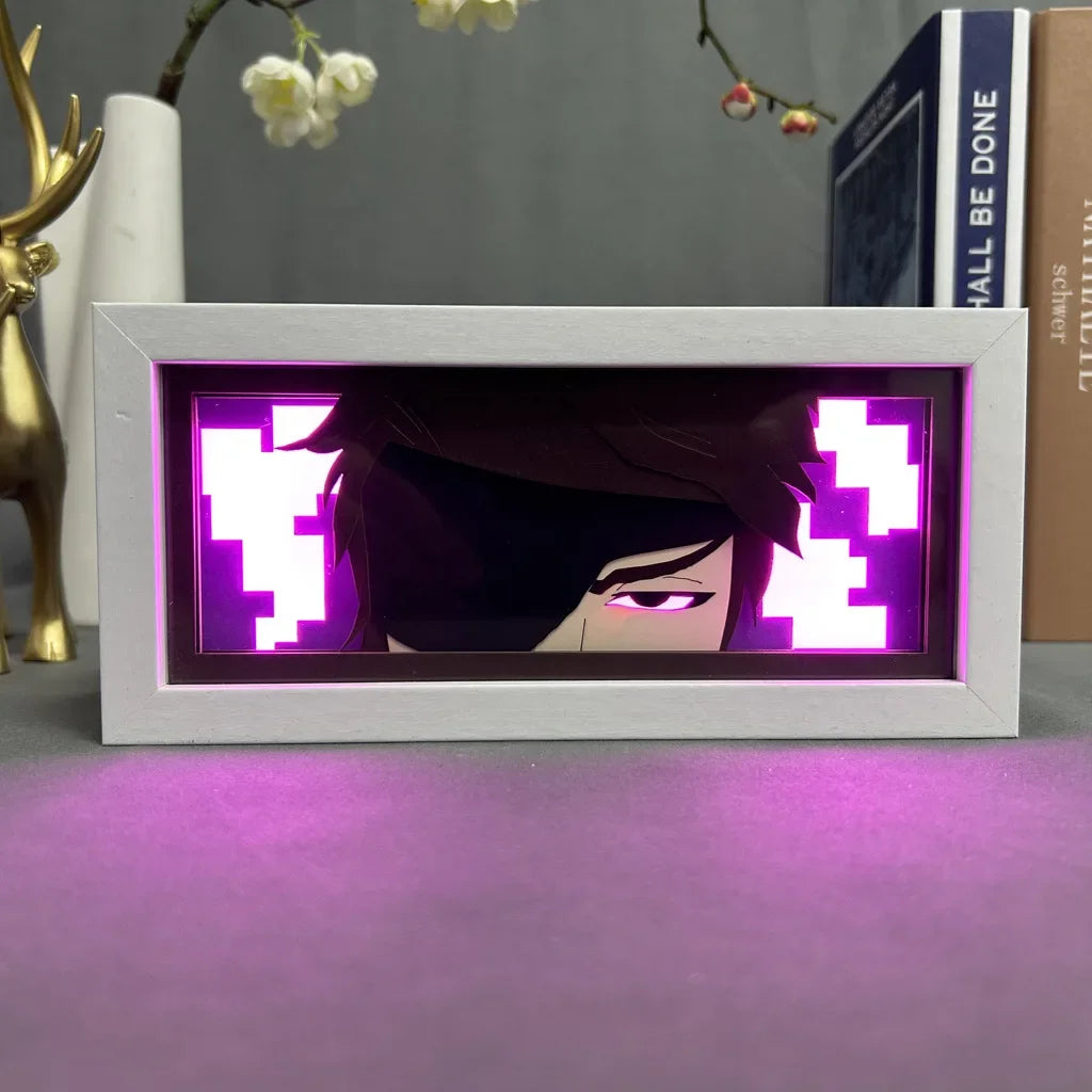 BLEACH Anime Led Paper Carving Lamp Kurosaki Ichigo Aizen Sousuke Paper Cut Shadow Box Bedroom Decoration Led Light Toy Gift