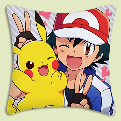 Cushion Covers  Anime P-Pokemon Pillow Covers Cartoon Sofa Decorative Home Double-sided Printing Short Plush Cute Cushion Cover