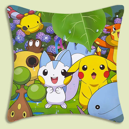 Cushion Covers  Anime P-Pokemon Pillow Covers Cartoon Sofa Decorative Home Double-sided Printing Short Plush Cute Cushion Cover