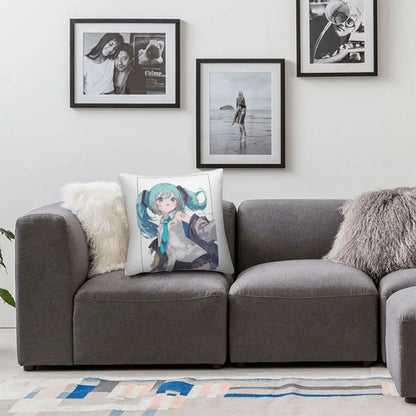 Cushion Covers Anime Hatsune Miku Pillow Case Awesome Decor Pillowcover for Living Room 40*40cm