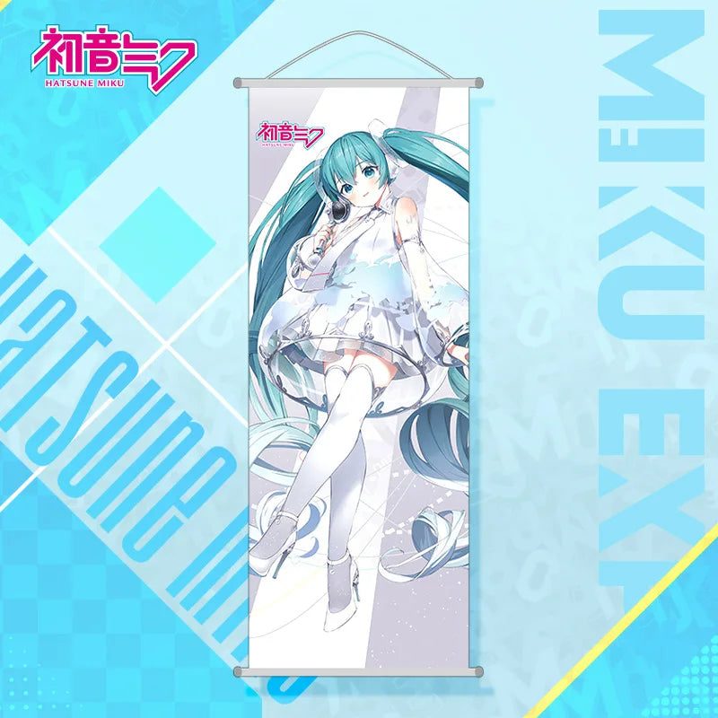 Hatsune Miku New Hanging Picture Cartoon Hatsune Miku Scroll Canvas Painting Two-dimensional Anime Peripherals Gifts for Girls